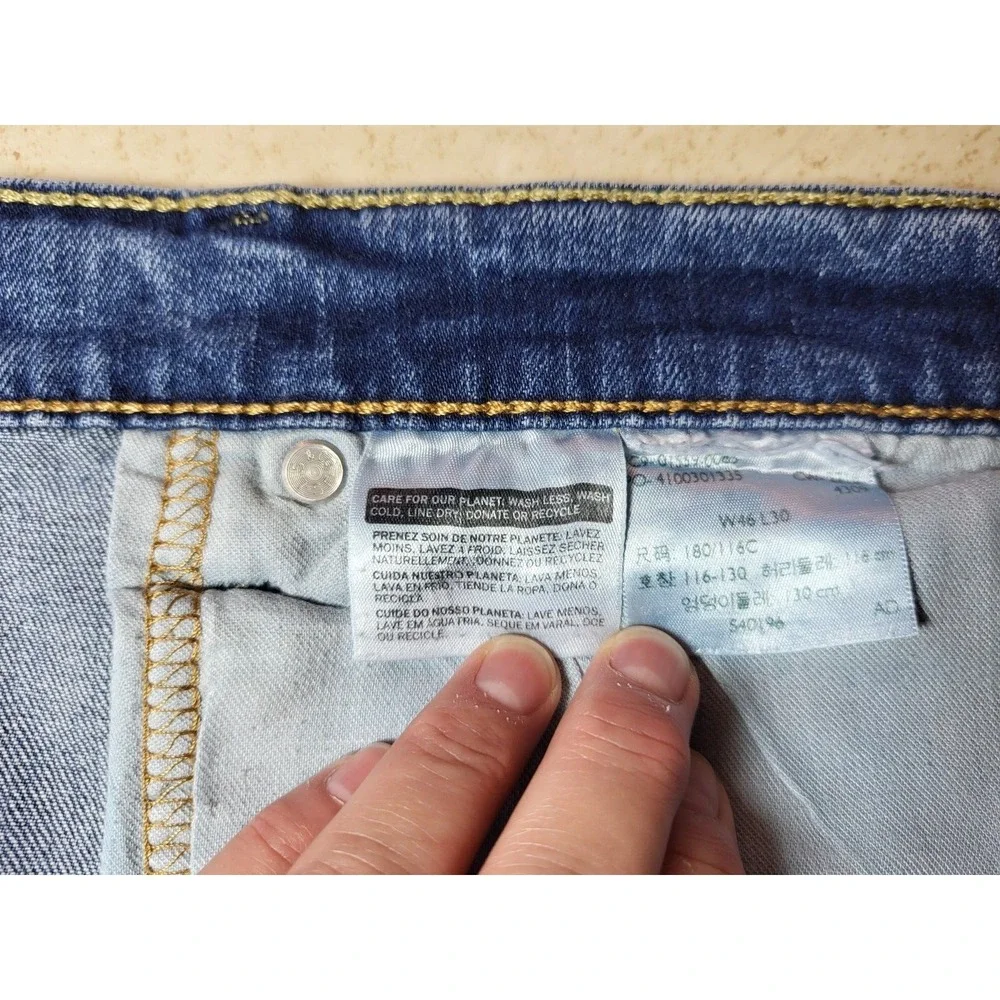 VTG Levi Mens Red‎ Tab Mid Wash 5 Pkt Jean 70's 80's Grunge Size 46X30